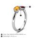 5 - Lysha 1.40 ctw Citrine Pear Shape (7x5 mm) & Red Garnet Cushion Shape (5.00 mm) Toi Et Moi Engagement Ring 