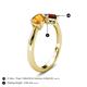 5 - Lysha 1.40 ctw Citrine Pear Shape (7x5 mm) & Red Garnet Cushion Shape (5.00 mm) Toi Et Moi Engagement Ring 