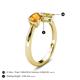 5 - Lysha 1.46 ctw Citrine Pear Shape (7x5 mm) & Lab Created Yellow Sapphire Cushion Shape (5.00 mm) Toi Et Moi Engagement Ring 