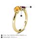 5 - Lysha 1.27 ctw Citrine Pear Shape (7x5 mm) & Rhodolite Garnet Cushion Shape (5.00 mm) Toi Et Moi Engagement Ring 