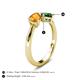 5 - Lysha 1.20 ctw Citrine Pear Shape (7x5 mm) & Lab Created Emerald Cushion Shape (5.00 mm) Toi Et Moi Engagement Ring 