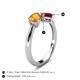 5 - Lysha 1.46 ctw Citrine Pear Shape (7x5 mm) & Lab Created Ruby Cushion Shape (5.00 mm) Toi Et Moi Engagement Ring 