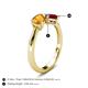 5 - Lysha 1.46 ctw Citrine Pear Shape (7x5 mm) & Lab Created Ruby Cushion Shape (5.00 mm) Toi Et Moi Engagement Ring 