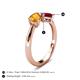 5 - Lysha 1.46 ctw Citrine Pear Shape (7x5 mm) & Lab Created Ruby Cushion Shape (5.00 mm) Toi Et Moi Engagement Ring 