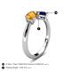 5 - Lysha 1.46 ctw Citrine Pear Shape (7x5 mm) & Lab Created Blue Sapphire Cushion Shape (5.00 mm) Toi Et Moi Engagement Ring 