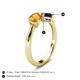 5 - Lysha 1.46 ctw Citrine Pear Shape (7x5 mm) & Lab Created Blue Sapphire Cushion Shape (5.00 mm) Toi Et Moi Engagement Ring 