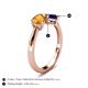 5 - Lysha 1.46 ctw Citrine Pear Shape (7x5 mm) & Lab Created Blue Sapphire Cushion Shape (5.00 mm) Toi Et Moi Engagement Ring 