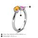 5 - Lysha 1.46 ctw Citrine Pear Shape (7x5 mm) & Lab Created Pink Sapphire Cushion Shape (5.00 mm) Toi Et Moi Engagement Ring 