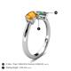 5 - Lysha 1.46 ctw Citrine Pear Shape (7x5 mm) & Lab Created Alexandrite Cushion Shape (5.00 mm) Toi Et Moi Engagement Ring 