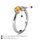 5 - Lysha 1.15 ctw Citrine Pear Shape (7x5 mm) & Natural Diamond Cushion Shape (5.00 mm) Toi Et Moi Engagement Ring 
