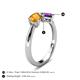 5 - Lysha 1.15 ctw Citrine Pear Shape (7x5 mm) & Amethyst Cushion Shape (5.00 mm) Toi Et Moi Engagement Ring 