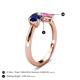 5 - Lysha 1.71 ctw Blue Sapphire Pear Shape (7x5 mm) & Lab Created Pink Sapphire Cushion Shape (5.00 mm) Toi Et Moi Engagement Ring 