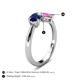 5 - Lysha 1.71 ctw Blue Sapphire Pear Shape (7x5 mm) & Lab Created Pink Sapphire Cushion Shape (5.00 mm) Toi Et Moi Engagement Ring 
