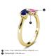 5 - Lysha 1.71 ctw Blue Sapphire Pear Shape (7x5 mm) & Lab Created Pink Sapphire Cushion Shape (5.00 mm) Toi Et Moi Engagement Ring 