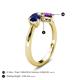 5 - Lysha 1.40 ctw Blue Sapphire Pear Shape (7x5 mm) & Amethyst Cushion Shape (5.00 mm) Toi Et Moi Engagement Ring 
