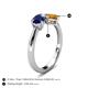 5 - Lysha 1.40 ctw Blue Sapphire Pear Shape (7x5 mm) & Citrine Cushion Shape (5.00 mm) Toi Et Moi Engagement Ring 