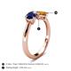 5 - Lysha 1.40 ctw Blue Sapphire Pear Shape (7x5 mm) & Citrine Cushion Shape (5.00 mm) Toi Et Moi Engagement Ring 