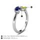 5 - Lysha 1.55 ctw Blue Sapphire Pear Shape (7x5 mm) & Peridot Cushion Shape (5.00 mm) Toi Et Moi Engagement Ring 