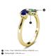 5 - Lysha 1.71 ctw Blue Sapphire Pear Shape (7x5 mm) & Lab Created Alexandrite Cushion Shape (5.00 mm) Toi Et Moi Engagement Ring 