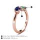 5 - Lysha 1.71 ctw Blue Sapphire Pear Shape (7x5 mm) & Lab Created Alexandrite Cushion Shape (5.00 mm) Toi Et Moi Engagement Ring 