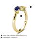 5 - Lysha 1.71 ctw Blue Sapphire Pear Shape (7x5 mm) & Lab Created Yellow Sapphire Cushion Shape (5.00 mm) Toi Et Moi Engagement Ring 