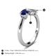 5 - Lysha 1.40 ctw Blue Sapphire Pear Shape (7x5 mm) & Lab Grown Diamond Cushion Shape (5.00 mm) Toi Et Moi Engagement Ring 