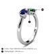 5 - Lysha 1.45 ctw Blue Sapphire Pear Shape (7x5 mm) & Lab Created Emerald Cushion Shape (5.00 mm) Toi Et Moi Engagement Ring 