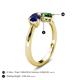 5 - Lysha 1.45 ctw Blue Sapphire Pear Shape (7x5 mm) & Lab Created Emerald Cushion Shape (5.00 mm) Toi Et Moi Engagement Ring 