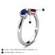 5 - Lysha 1.71 ctw Blue Sapphire Pear Shape (7x5 mm) & Lab Created Ruby Cushion Shape (5.00 mm) Toi Et Moi Engagement Ring 