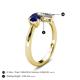 5 - Lysha 1.40 ctw Blue Sapphire Pear Shape (7x5 mm) & Natural Diamond Cushion Shape (5.00 mm) Toi Et Moi Engagement Ring 
