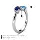 5 - Lysha 1.65 ctw Blue Sapphire Pear Shape (7x5 mm) & Blue Topaz Cushion Shape (5.00 mm) Toi Et Moi Engagement Ring 