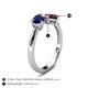 5 - Lysha 1.52 ctw Blue Sapphire Pear Shape (7x5 mm) & Rhodolite Garnet Cushion Shape (5.00 mm) Toi Et Moi Engagement Ring 