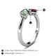 5 - Lysha 1.48 ctw Lab Created Alexandrite Pear Shape (7x5 mm) & Rhodolite Garnet Cushion Shape (5.00 mm) Toi Et Moi Engagement Ring 