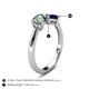 5 - Lysha 1.67 ctw Lab Created Alexandrite Pear Shape (7x5 mm) & Lab Created Blue Sapphire Cushion Shape (5.00 mm) Toi Et Moi Engagement Ring 
