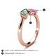 5 - Lysha 1.67 ctw Lab Created Alexandrite Pear Shape (7x5 mm) & Lab Created Pink Sapphire Cushion Shape (5.00 mm) Toi Et Moi Engagement Ring 
