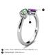 5 - Lysha 1.36 ctw Lab Created Alexandrite Pear Shape (7x5 mm) & Amethyst Cushion Shape (5.00 mm) Toi Et Moi Engagement Ring 