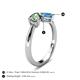 5 - Lysha 1.61 ctw Lab Created Alexandrite Pear Shape (7x5 mm) & Blue Topaz Cushion Shape (5.00 mm) Toi Et Moi Engagement Ring 
