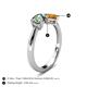 5 - Lysha 1.36 ctw Lab Created Alexandrite Pear Shape (7x5 mm) & Citrine Cushion Shape (5.00 mm) Toi Et Moi Engagement Ring 