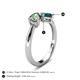 5 - Lysha 1.61 ctw Lab Created Alexandrite Pear Shape (7x5 mm) & London Blue Topaz Cushion Shape (5.00 mm) Toi Et Moi Engagement Ring 