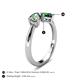 5 - Lysha 1.41 ctw Lab Created Alexandrite Pear Shape (7x5 mm) & Lab Created Emerald Cushion Shape (5.00 mm) Toi Et Moi Engagement Ring 