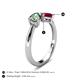 5 - Lysha 1.67 ctw Lab Created Alexandrite Pear Shape (7x5 mm) & Lab Created Ruby Cushion Shape (5.00 mm) Toi Et Moi Engagement Ring 