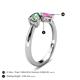 5 - Lysha 1.67 ctw Lab Created Alexandrite Pear Shape (7x5 mm) & Lab Created Pink Sapphire Cushion Shape (5.00 mm) Toi Et Moi Engagement Ring 