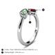 5 - Lysha 1.61 ctw Lab Created Alexandrite Pear Shape (7x5 mm) & Red Garnet Cushion Shape (5.00 mm) Toi Et Moi Engagement Ring 