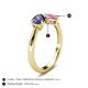 5 - Lysha 1.41 ctw Iolite Pear Shape (7x5 mm) & Lab Created Pink Sapphire Cushion Shape (5.00 mm) Toi Et Moi Engagement Ring 