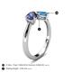5 - Lysha 1.35 ctw Iolite Pear Shape (7x5 mm) & Blue Topaz Cushion Shape (5.00 mm) Toi Et Moi Engagement Ring 
