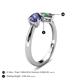 5 - Lysha 1.41 ctw Iolite Pear Shape (7x5 mm) & Lab Created Alexandrite Cushion Shape (5.00 mm) Toi Et Moi Engagement Ring 
