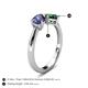 5 - Lysha 1.15 ctw Iolite Pear Shape (7x5 mm) & Lab Created Emerald Cushion Shape (5.00 mm) Toi Et Moi Engagement Ring 
