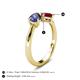 5 - Lysha 1.41 ctw Iolite Pear Shape (7x5 mm) & Lab Created Ruby Cushion Shape (5.00 mm) Toi Et Moi Engagement Ring 
