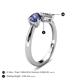 5 - Lysha 1.10 ctw Iolite Pear Shape (7x5 mm) & Natural Diamond Cushion Shape (5.00 mm) Toi Et Moi Engagement Ring 
