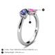 5 - Lysha 1.41 ctw Iolite Pear Shape (7x5 mm) & Lab Created Pink Sapphire Cushion Shape (5.00 mm) Toi Et Moi Engagement Ring 